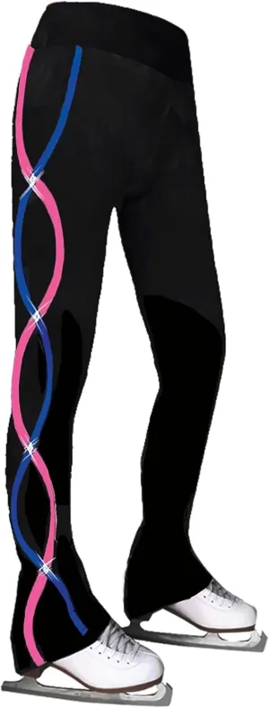 Figure Skating Pants for Girls, Black Training Clothes for Children to Wear While Skating