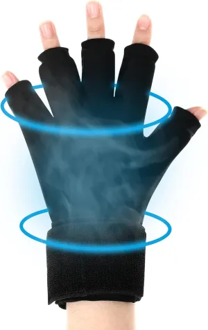 Finger Arthritis Compression Ice Glove for Women and Men, Adjustable Wrist Strap Hand Wrist Ice Pack Pain Relief for Arthritis, Carpal Tunnel, Tendinitis Cold&Heat Therapy M Pack of ONE