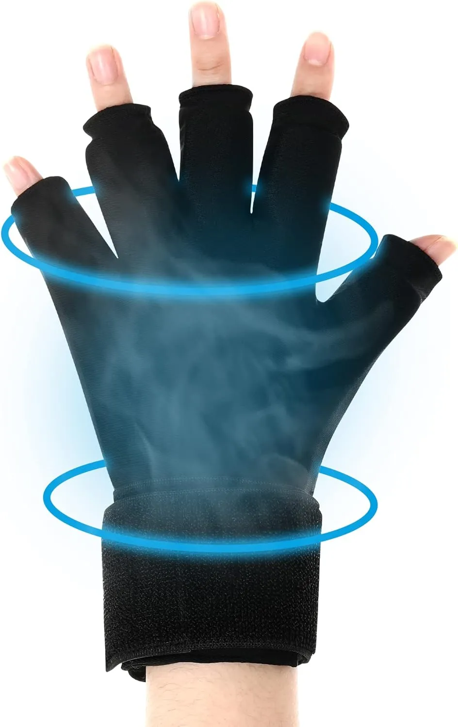 Finger Arthritis Compression Ice Glove for Women and Men, Adjustable Wrist Strap Hand Wrist Ice Pack Pain Relief for Arthritis, Carpal Tunnel, Tendinitis Cold&Heat Therapy M Pack of ONE