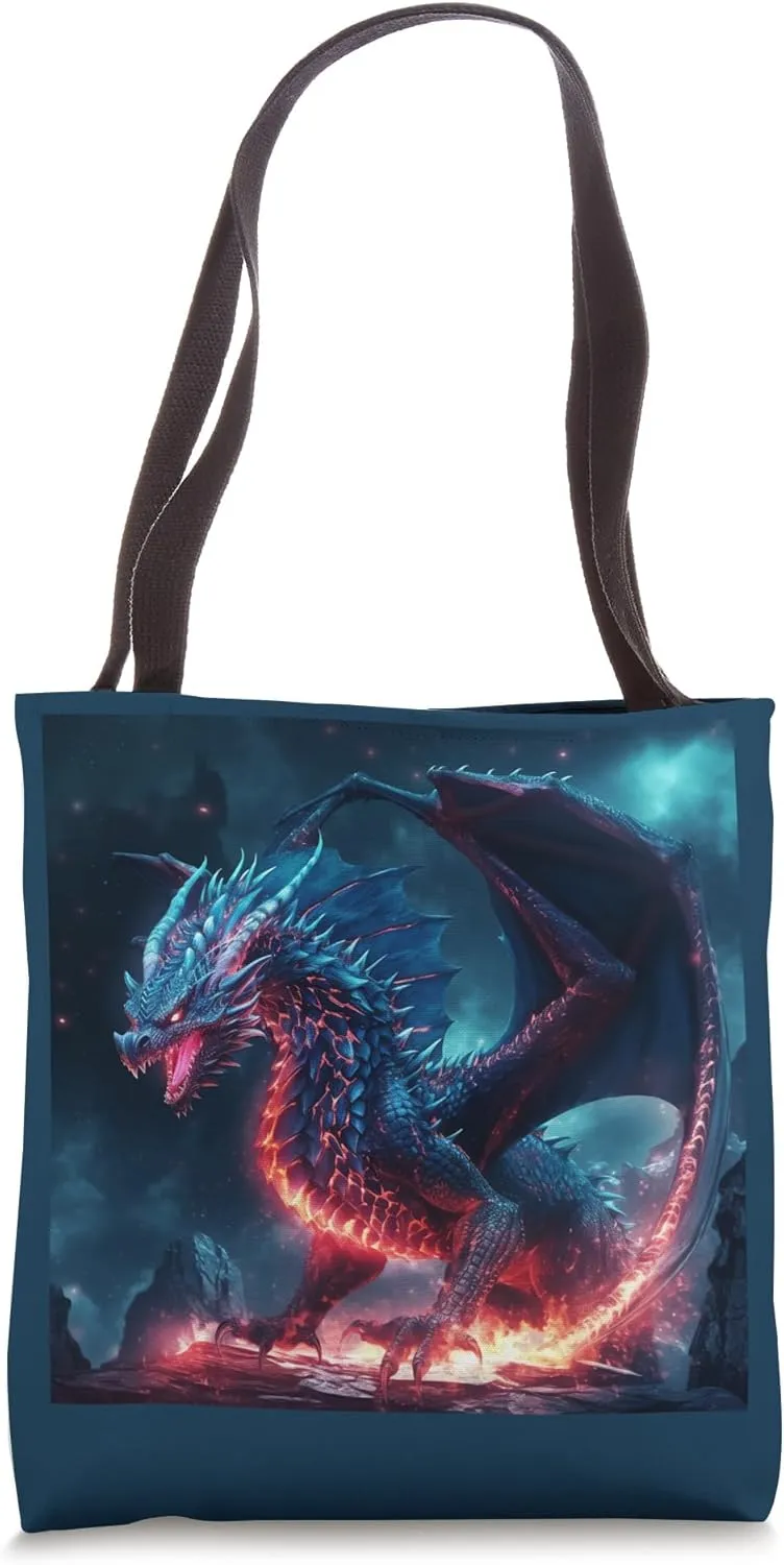 Fire and Ice: A Tale of Dragon's Ember Tote Bag