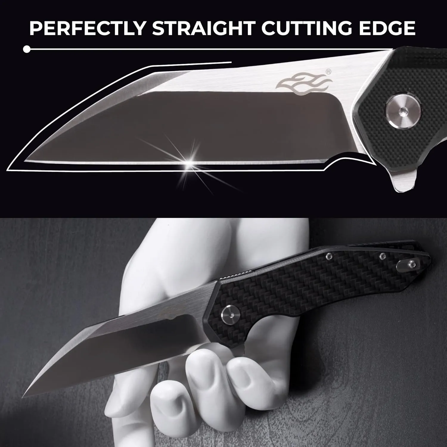 Firebird GANZO FH31 Folding Pocket Knife D2 Steel Wharncliffe Blade Ergonomic G10 Handle with Clip Hunting Fishing Flipper Camping Outdoor EDC Knife