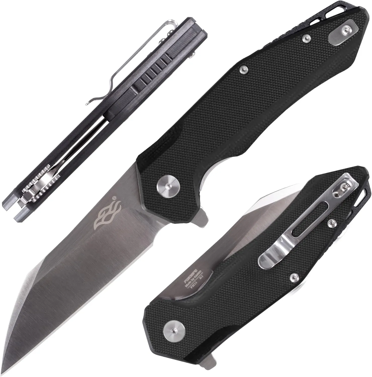 Firebird GANZO FH31 Folding Pocket Knife D2 Steel Wharncliffe Blade Ergonomic G10 Handle with Clip Hunting Fishing Flipper Camping Outdoor EDC Knife
