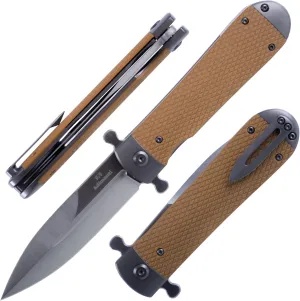 Firebird Knife GANZO Firebird Adimanti Samson-BR Pocket Folding Knife G10 Handle with Clip D2 Steel Blade Hunting Fishing Camping Outdoor EDC Knife (Brown)