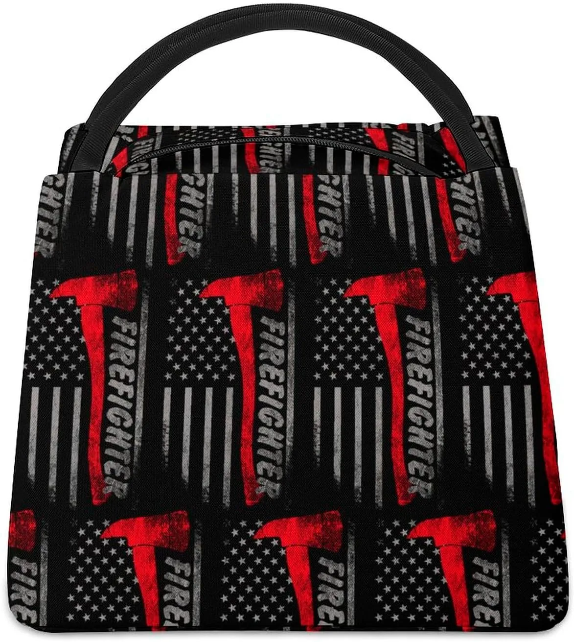 Firefighter Axe Red Line American Flag Fashionable Hand-held Insulation Bag