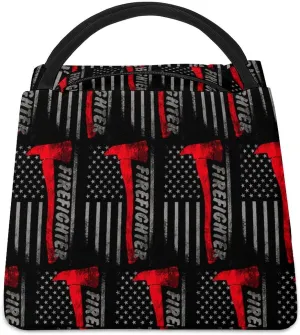 Firefighter Axe Red Line American Flag Fashionable Hand-held Insulation Bag