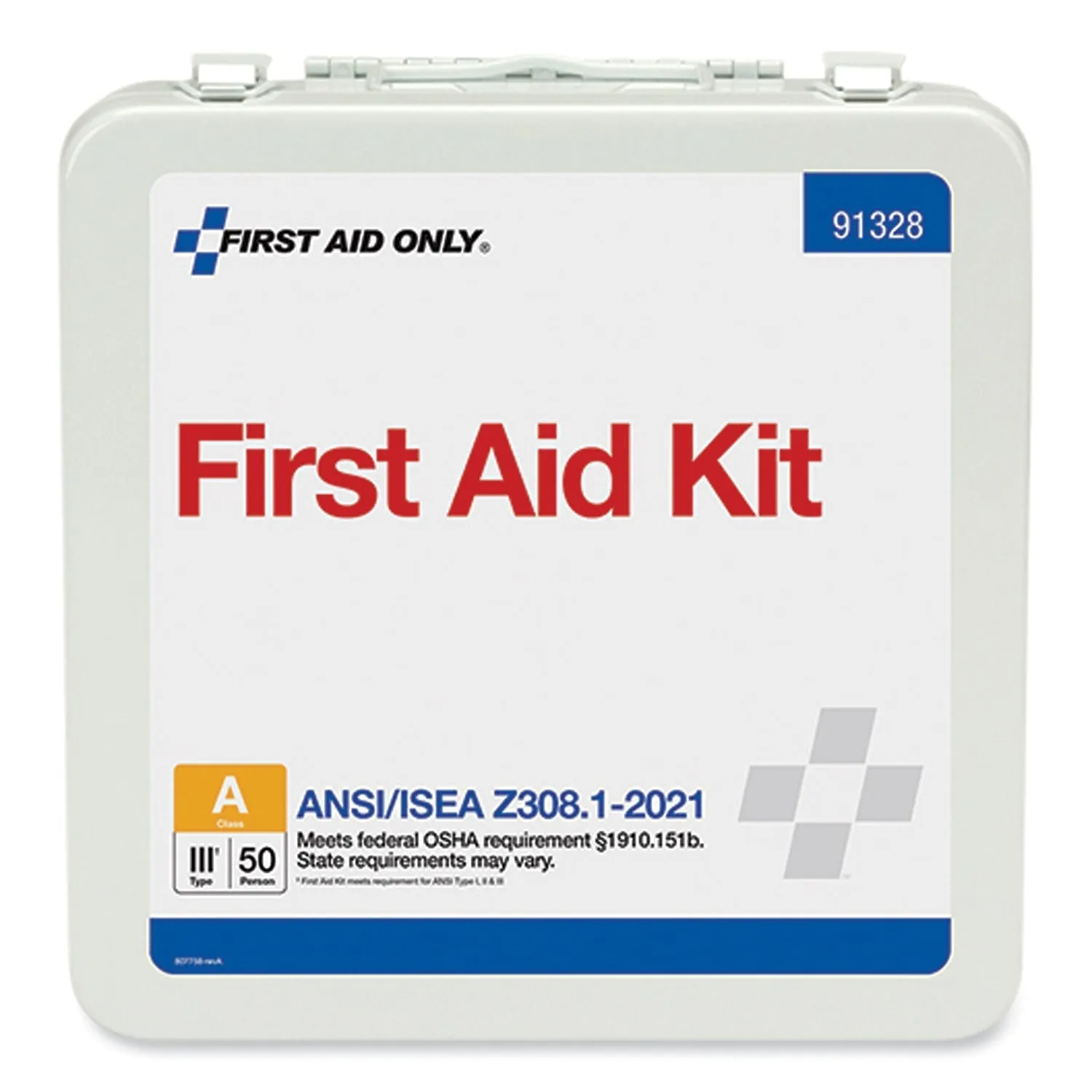 First Aid Only™ ANSI 2021 Type III First Aid Kit for 50 People, 184 Pieces, Metal Case