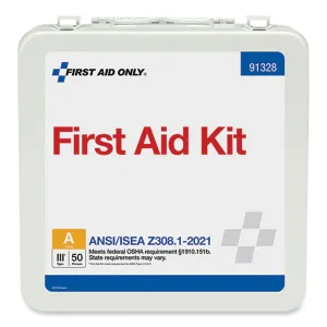 First Aid Only™ ANSI 2021 Type III First Aid Kit for 50 People, 184 Pieces, Metal Case