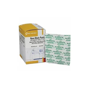 First Aid Only I261: 3"X4" Non-Adherent Pads with Adhesive Edges, 50/Box