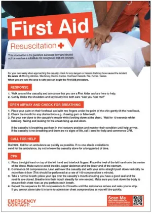 First Aid Poster - Emergency Resuscitation
