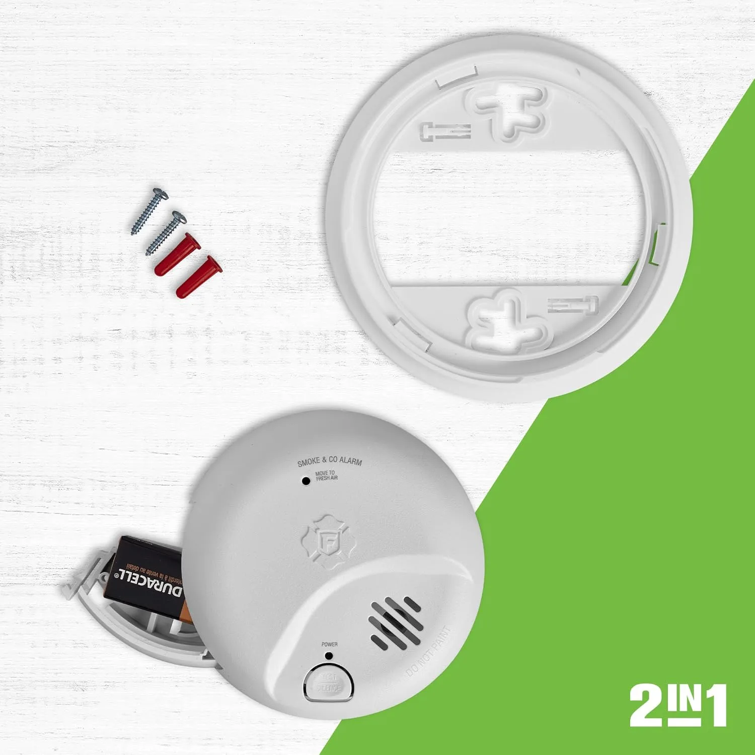 First Alert Combination Smoke & Carbon Monoxide Alarm, Battery Operated Detector with Test & Silence Button, SMICO100, 3-Pack