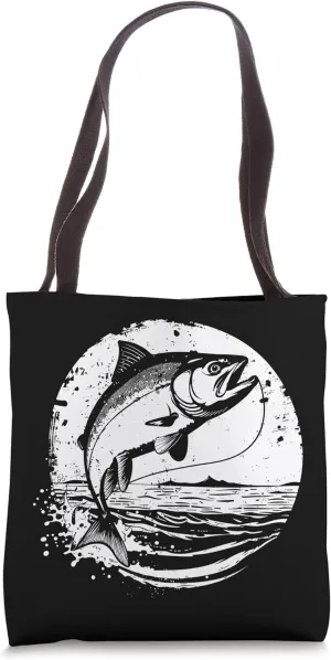 Fish Graphic Angler Ice Fishing Tote Bag