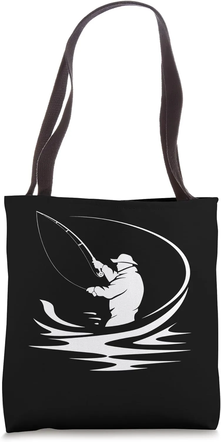 Fisherman Drawing Fishing Lessons for Boys Tote Bag