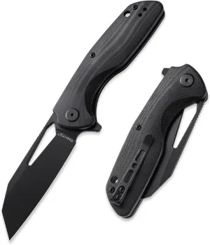 Flipper Reverse Tanto Pocket Folding Knife: 3.54" D2 Steel Blade with G10 Handle Scales, Reversible Clip, Liner Lock, EDC Camping Knives, Great Gifts for Men Women, Black