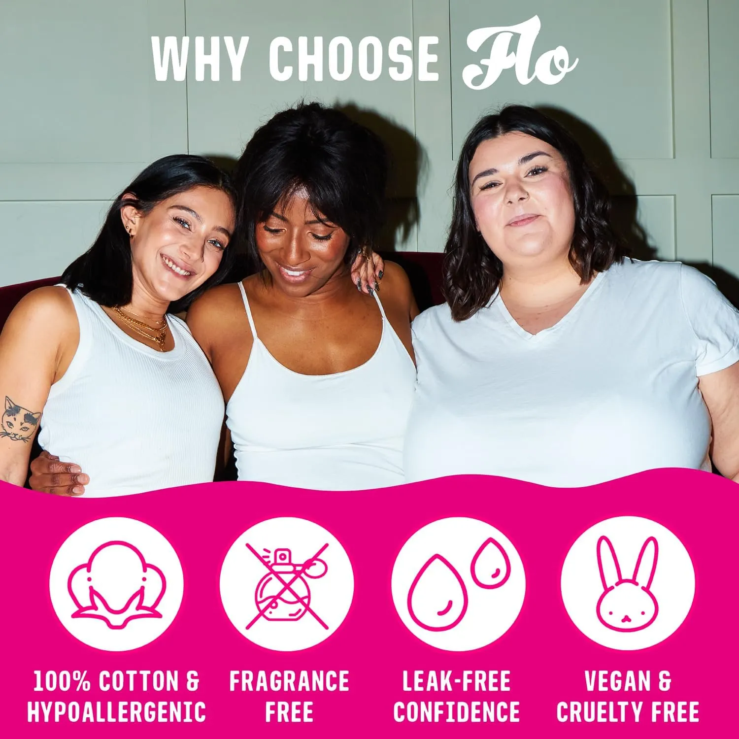 FLO Organic Cotton Applicator Tampon Mega Super Pack, Feminine Care, Organic, Hygiene, Women, Compostable, Black-and-Woman-Owned (32 Super tampons)