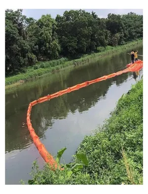 Floating Oil Boom, PVC Oil Boom with Customizable Sizes Heavy-Duty Reusable Oil Spill Barrie, DIY Containment for Rivers, Lakes & Emergency Response(1000x45cm/32.8ftx17.7in)