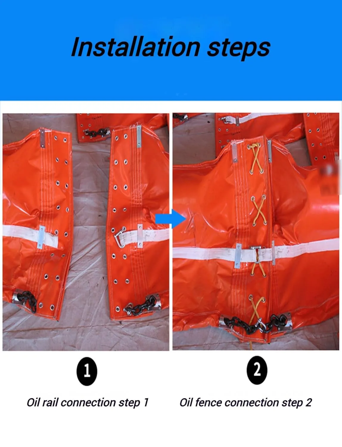 Floating Oil Boom, PVC Oil Boom with Customizable Sizes Heavy-Duty Reusable Oil Spill Barrie, DIY Containment for Rivers, Lakes & Emergency Response(1000x45cm/32.8ftx17.7in)