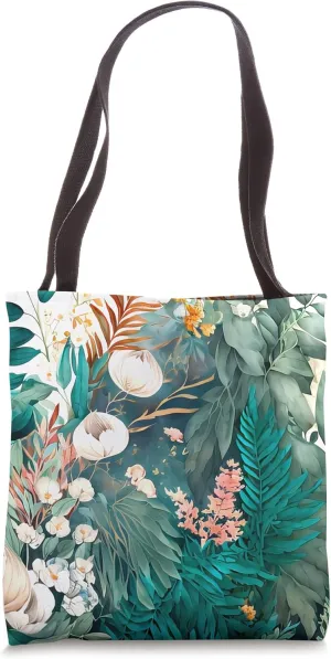 Floral Boho Foliage Flower Flora Nature Vegetation Flowery Tote Bag