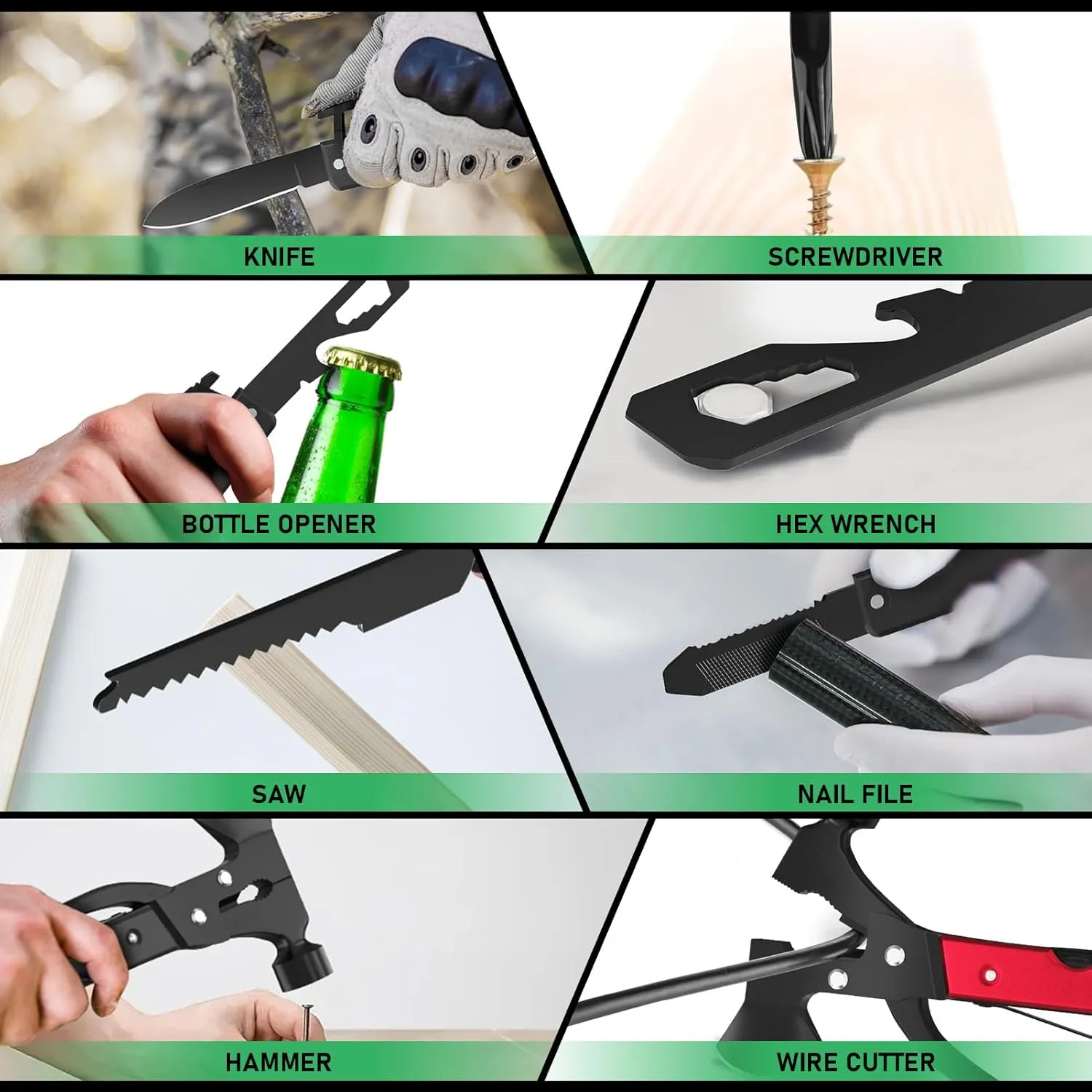 for Dad, 15-in-1 Multitool Axe Hatchet, Birthday Gifts for Men, Cool Men Gifts for Dad, Husband, Essential for Camping, Hiking, Gifts for Him, Women, Red