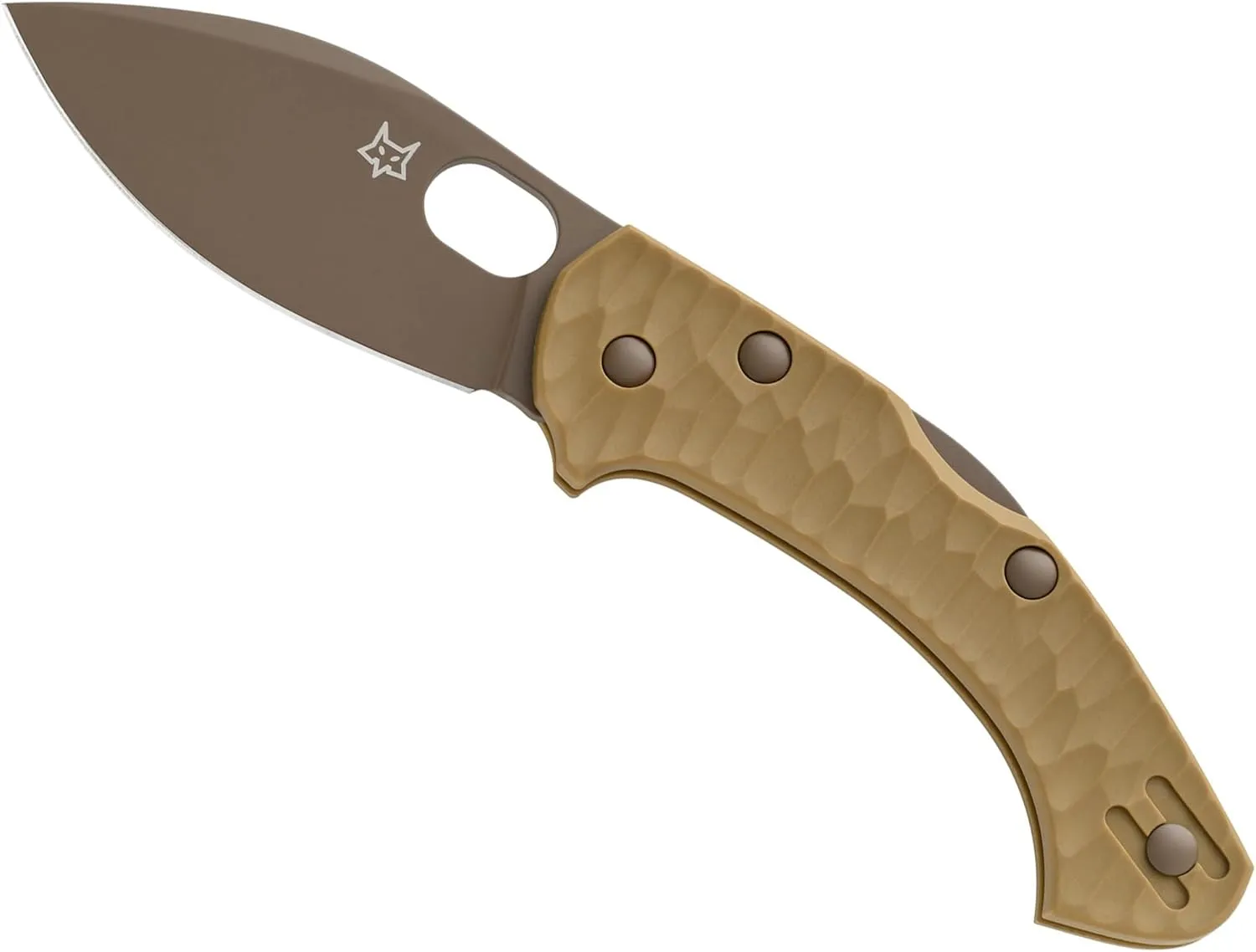 Fox Knives Zero 2.0 Desert Warrior FX-FA311 CT, Jens Anso Design Lockback Folding Pocket Knife, 6.30in N690Co Stainless Steel Blade, FRN Handle, Thumb Hole Opener, EDC Every Day Carry (Coyote Tan)