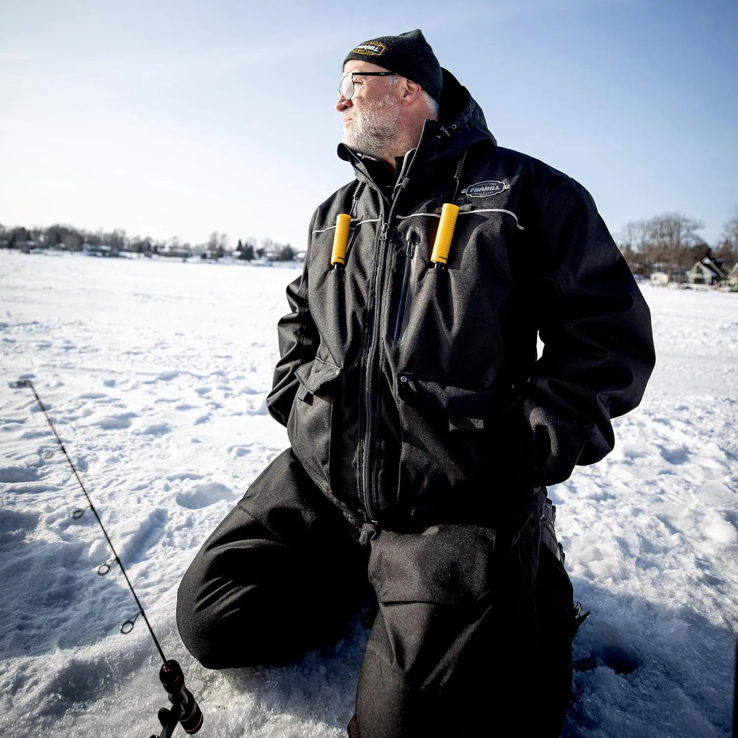 FRABILL mens Ice Hunter Bib | Heavy Duty Insulated Ice Fishing Bibs