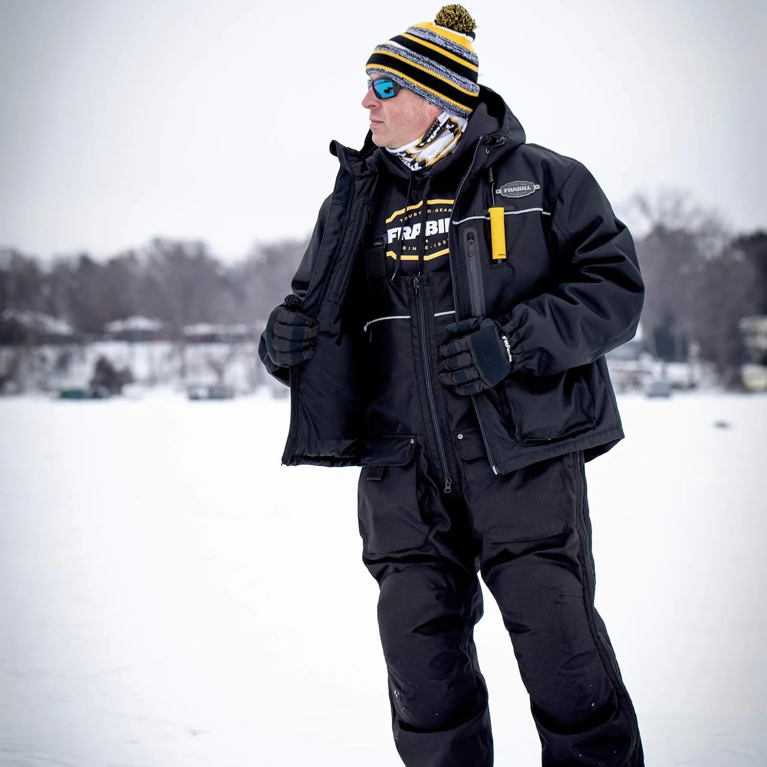 FRABILL mens Ice Hunter Bib | Heavy Duty Insulated Ice Fishing Bibs
