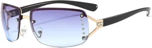 Frameless Decorative Diamond Sunglasses Women's Luxury Sun Glasses Outdoor Leisure Eyewear Uv400