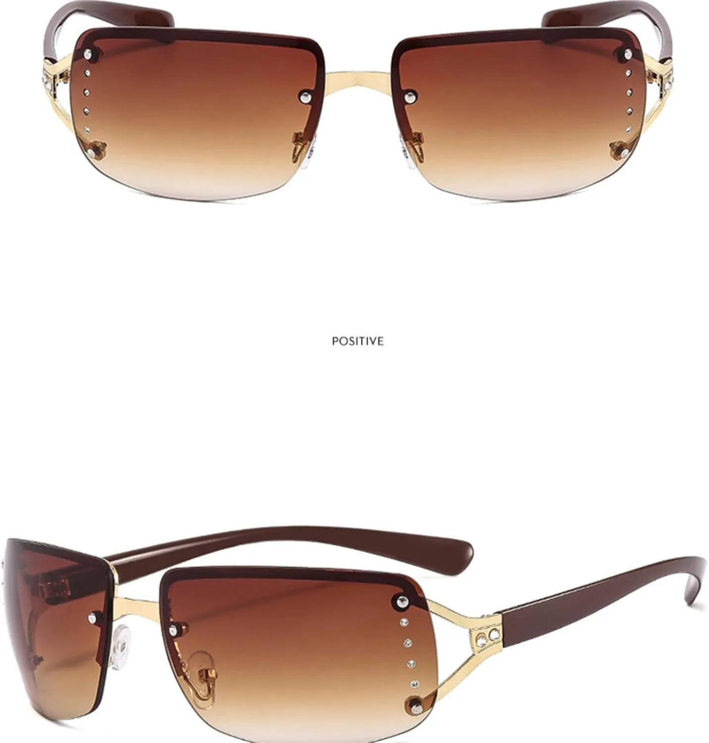 Frameless Decorative Diamond Sunglasses Women's Luxury Sun Glasses Outdoor Leisure Eyewear Uv400