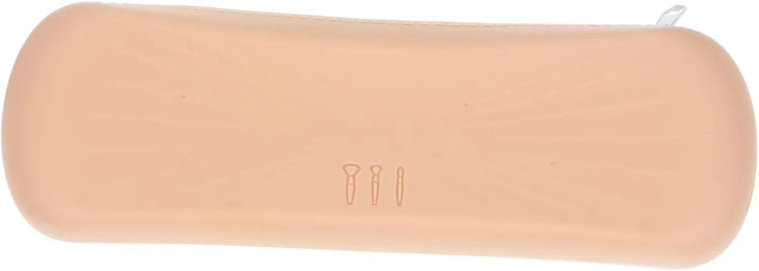 FRCOLOR 2pcs Travel Makeup Bag Silicone Makeup Brush Holder Compact Zipper Organizer for Easy Access Lightweight Cosmetic Case Go Use for Home Travel