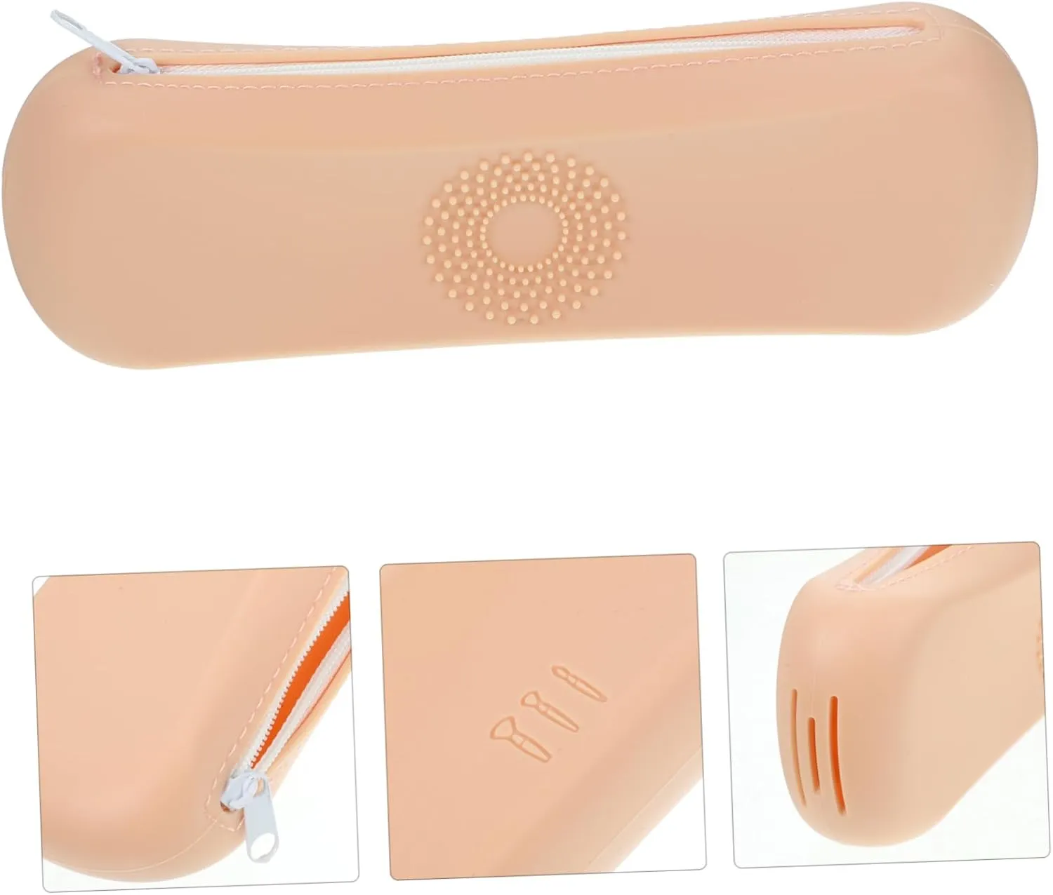 FRCOLOR 2pcs Travel Makeup Bag Silicone Makeup Brush Holder Compact Zipper Organizer for Easy Access Lightweight Cosmetic Case Go Use for Home Travel