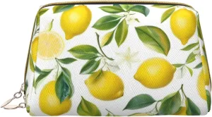 Fresh Tropical Lemons Toiletry Pouch, Travel-Friendly Makeup Organizer For Makeup Brushes, Lipsticks