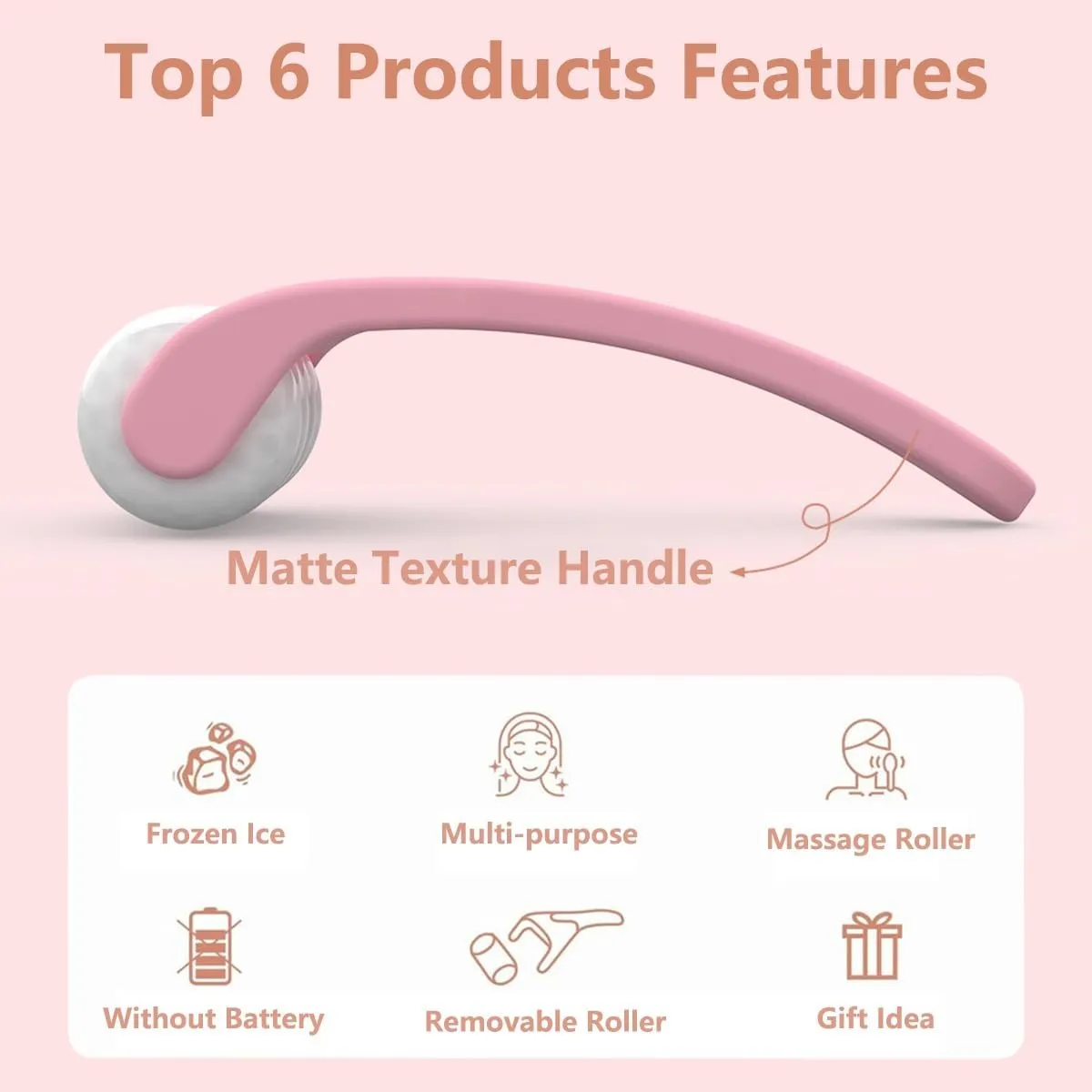 Frosted Ice Roller,Facial Ice Machine Massage Beauty Tools Home Ice Roller Face Massager Roller for Women(White)