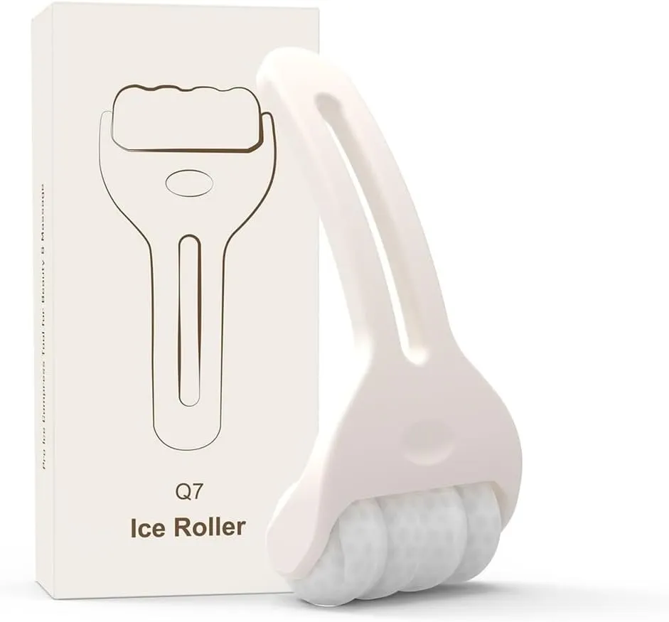 Frosted Ice Roller,Facial Ice Machine Massage Beauty Tools Home Ice Roller Face Massager Roller for Women(White)
