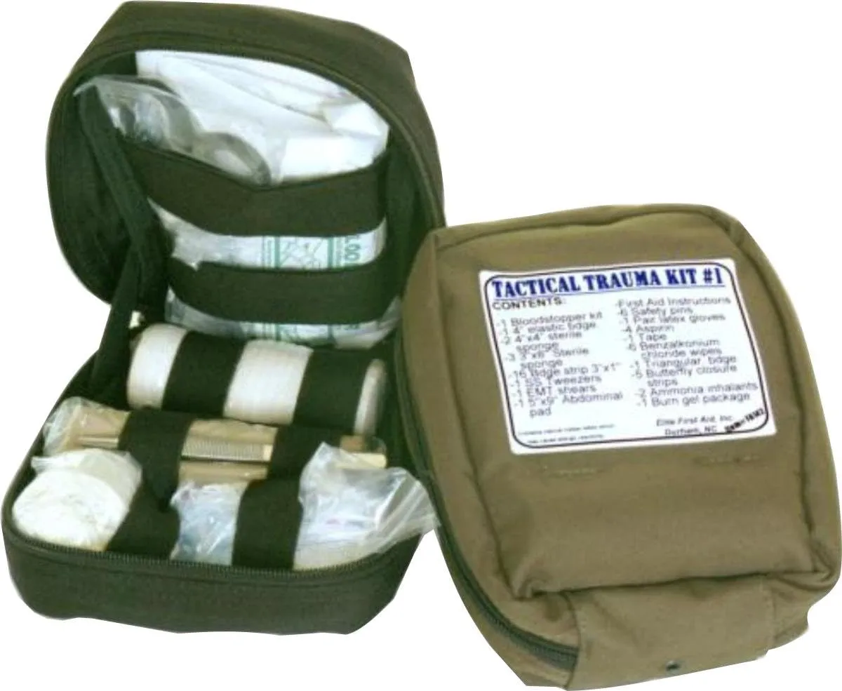 Fully Stocked MOLLE Tactical Trauma Kits First Aid Pouch (OD GREEN)