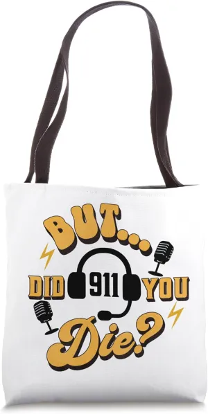 Funny 911 Dispatcher Gift for Police Dispatch Thin Gold Line Tote Bag