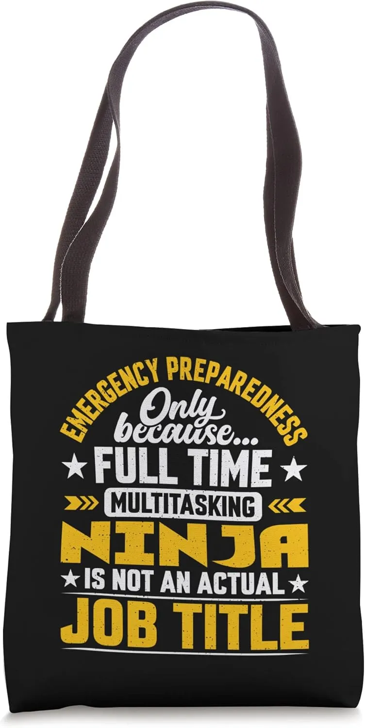 Funny Emergency Preparedness Worker Job Title Tote Bag