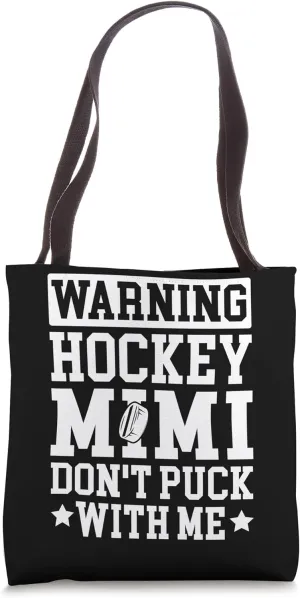 Funny Hockey Mimi Grandma Mimi Of A Hockey Player Tote Bag