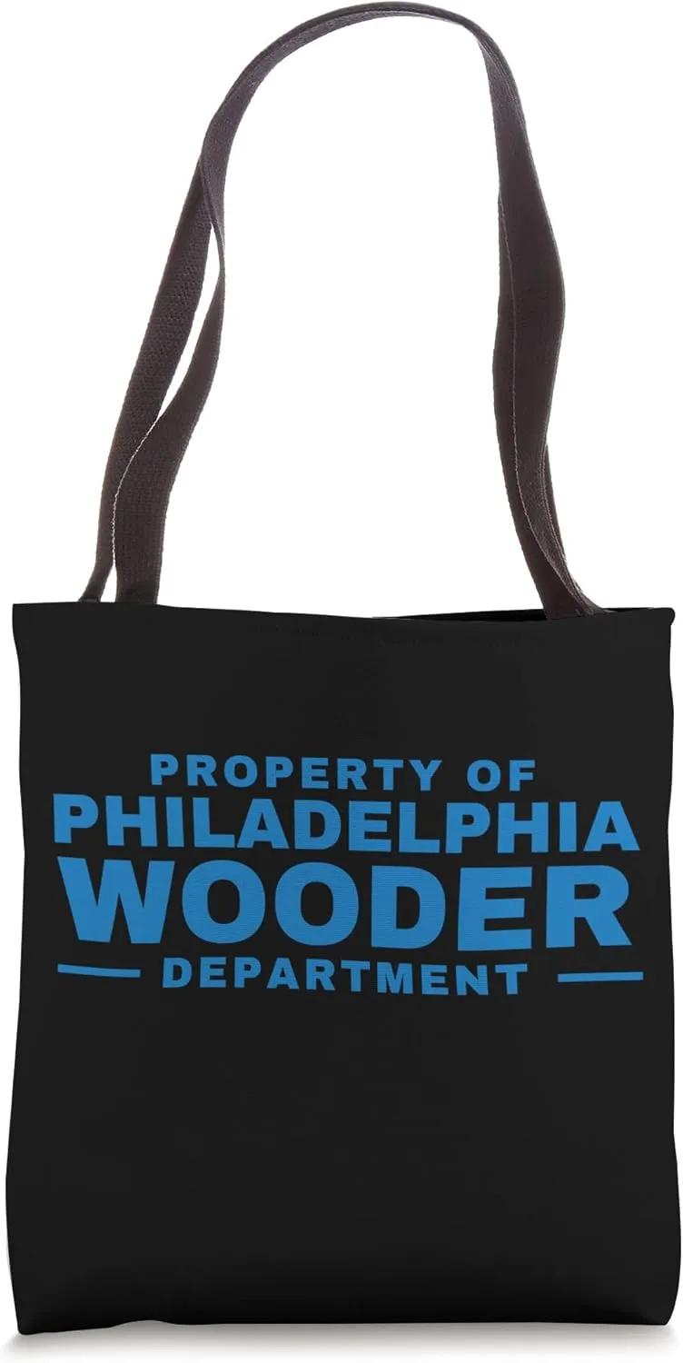 Funny Philadelphia Wooder Department Philly City Hall Parody Tote Bag