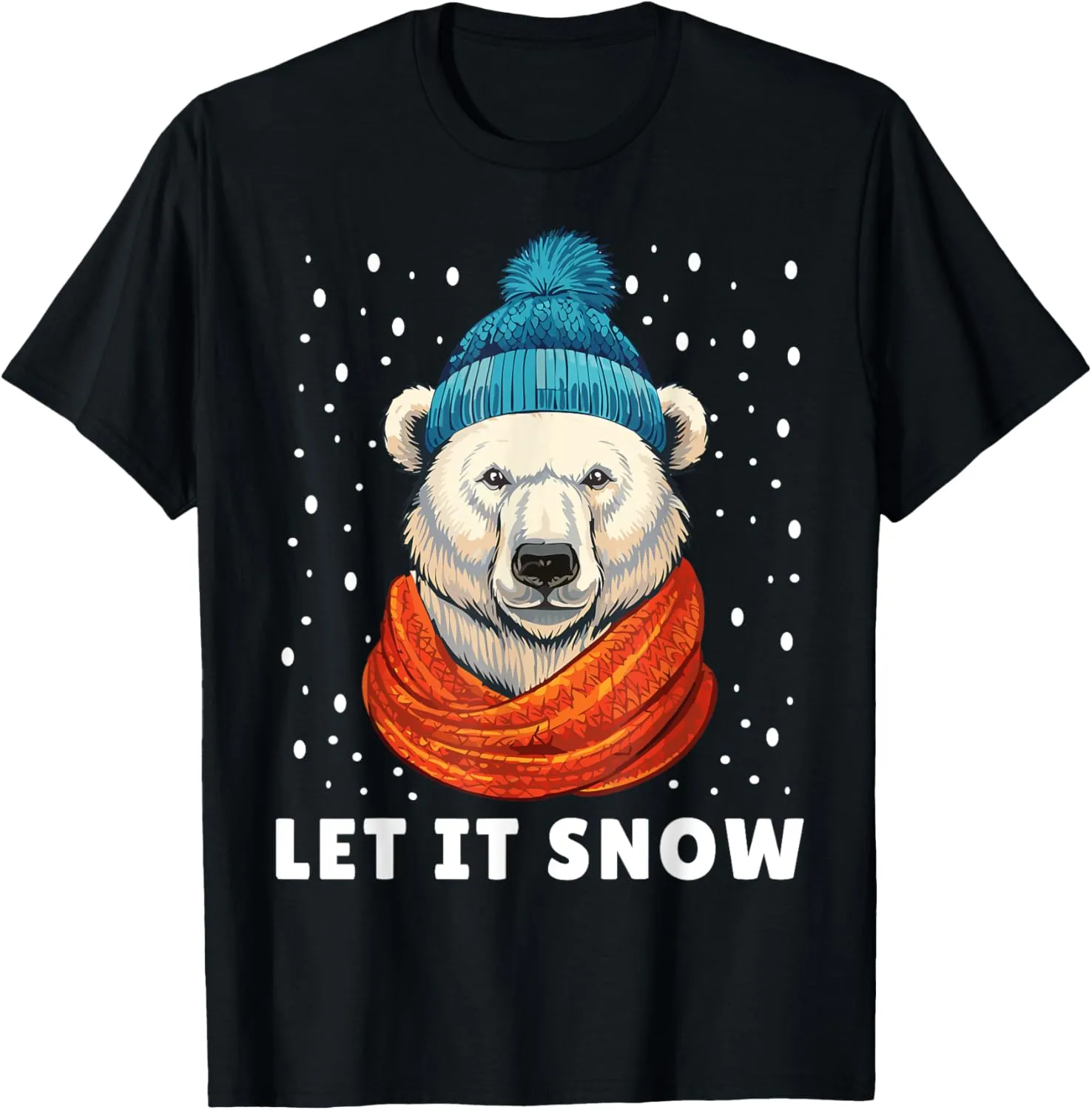 Funny Polar Bear Tee Winter Christmas Ice Bear Let It Snow T-Shirt