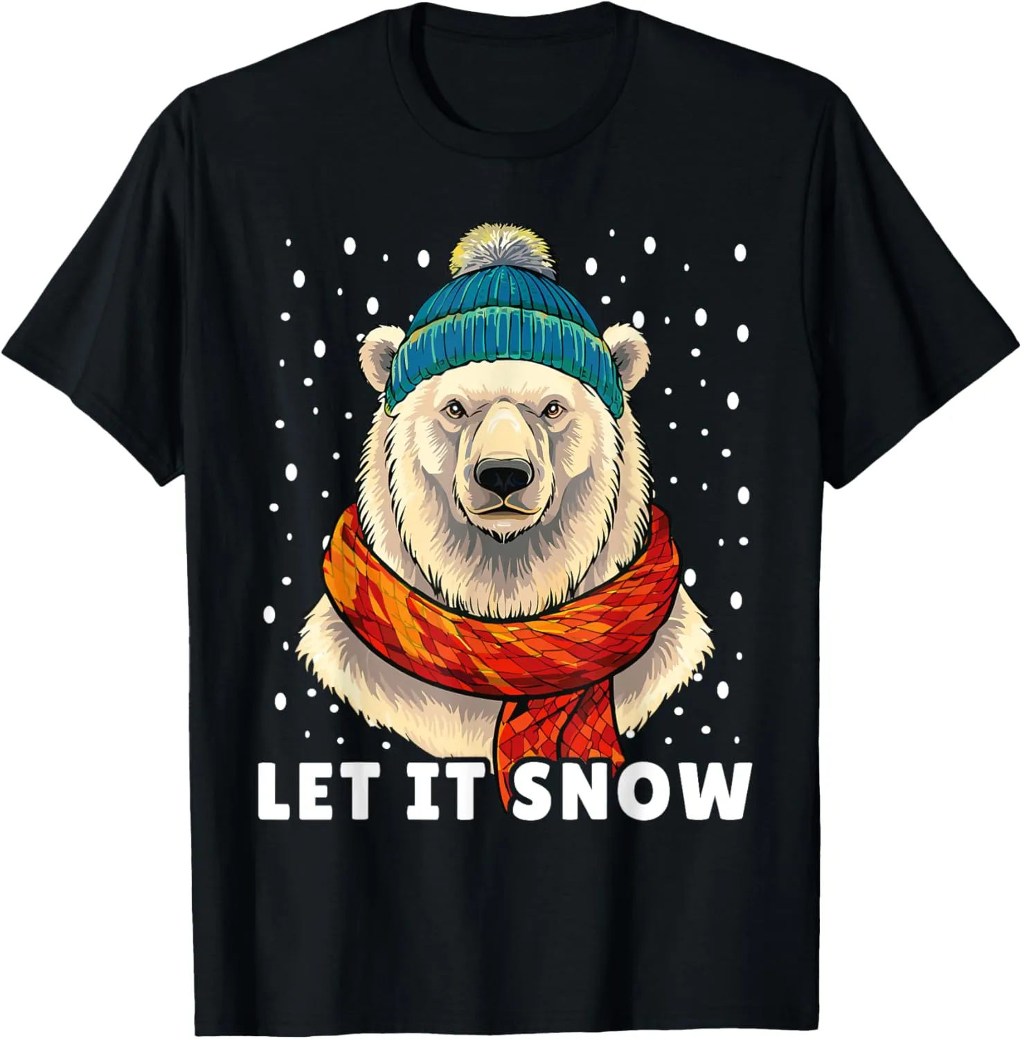 Funny Polar Bear Tee Winter Christmas Ice Bear Let It Snow T-Shirt