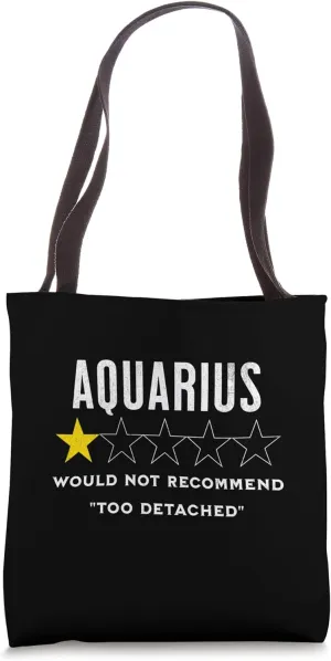 Funny star rating & Criticism of zodiac sign Aquarius Tote Bag