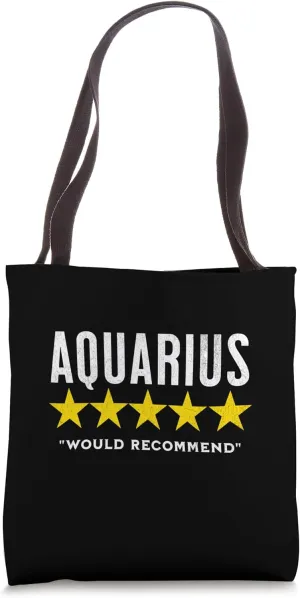 Funny star rating & Criticism of zodiac sign Aquarius Tote Bag