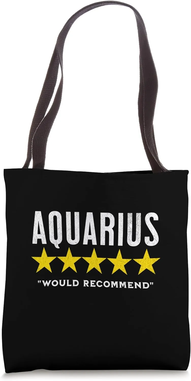 Funny star rating & Criticism of zodiac sign Aquarius Tote Bag