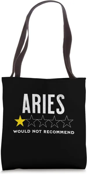 Funny star rating & Criticism of zodiac sign Aries Tote Bag