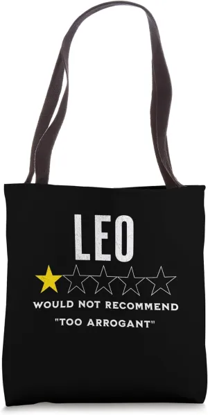 Funny star rating & Criticism of zodiac sign leo Tote Bag