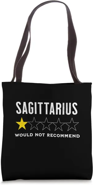 Funny star rating & Criticism of zodiac sign Sagittarius Tote Bag