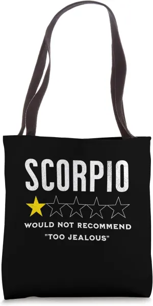 Funny star rating & Criticism of zodiac sign Scorpio Tote Bag