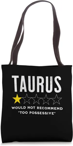 Funny star rating & Criticism of zodiac sign Taurus Tote Bag