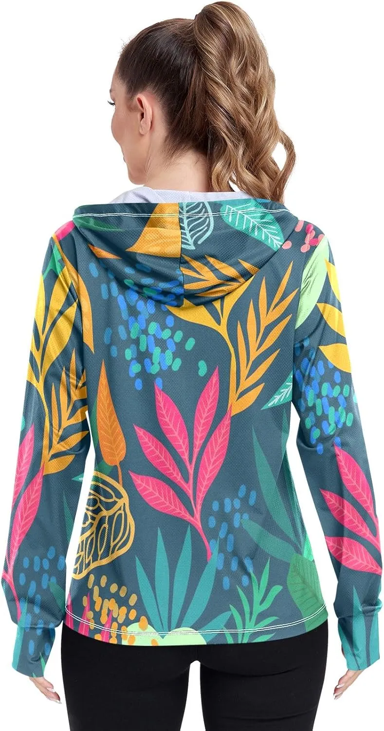 GAIGEO Boho Rainbows Letters Terracotta Women Jacket UPF 50  Upf Clothing Women Cooling Fabric, Thumb Holes, XXL