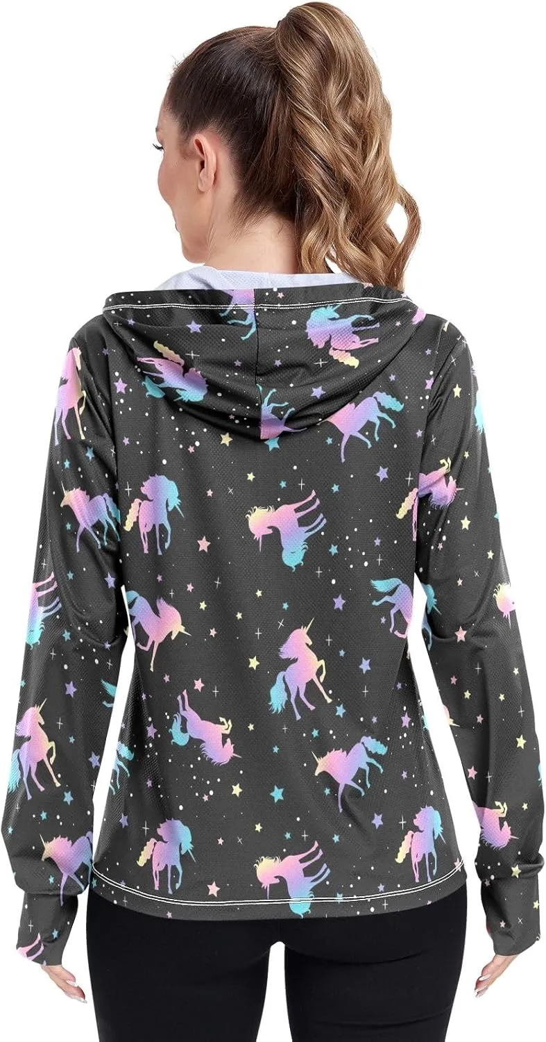 GAIGEO Colorful Palms Leaves Women Jacket UPF 50  Lightweight Summer Jacket Women, Breathable Fabric, S