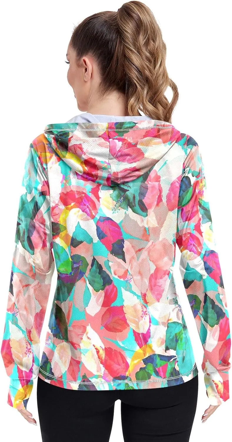GAIGEO Exotic Tropical Plants Green Women Jacket Active UPF 50  Womens Summer Jackets, Secure Pockets, S